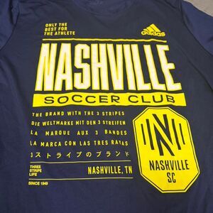 Adidas Nashville SC navy blue soccer Dri fit Men's Size Large Sports